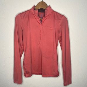 Soft Half-Zip Pink Long Sleeve Workout Top